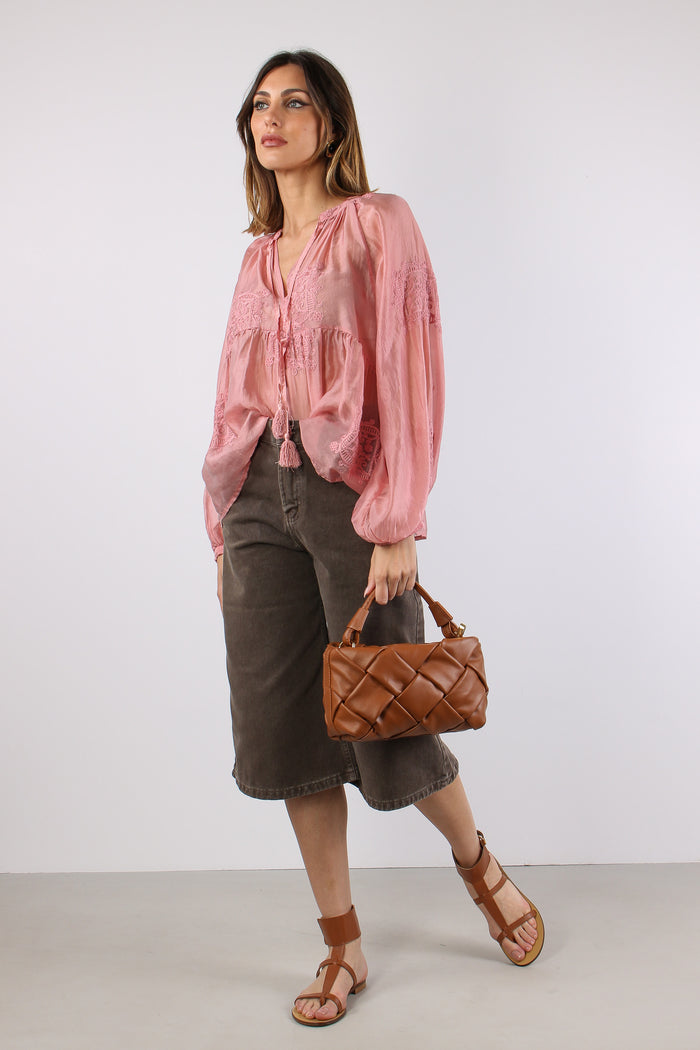 Blusa Ricami Nappine Rosa-9