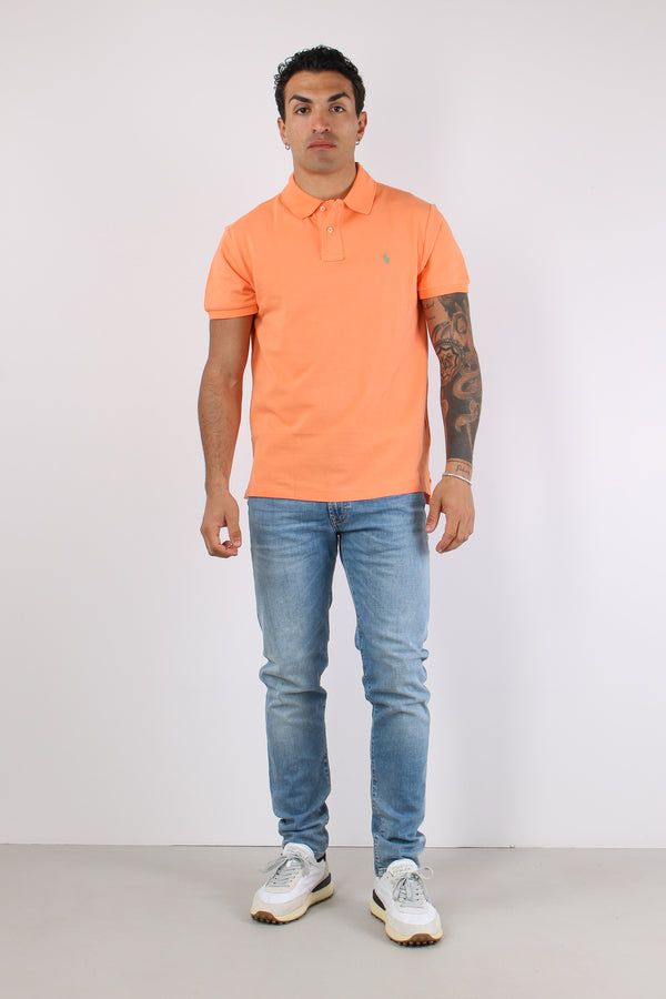 Polo Rete Slim Fit Orange-2