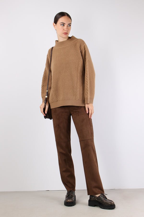 Salita Maglia Over Trecce Cammello