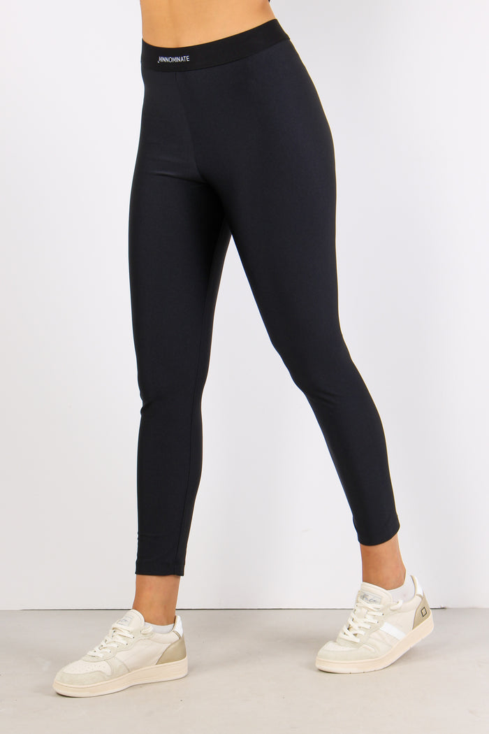 Leggins Elastico Logo Nero-3