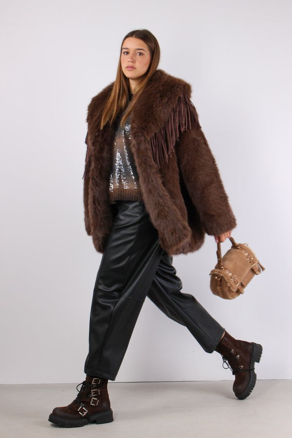 Ecopelliccia Lunga Manica 3/a Brown