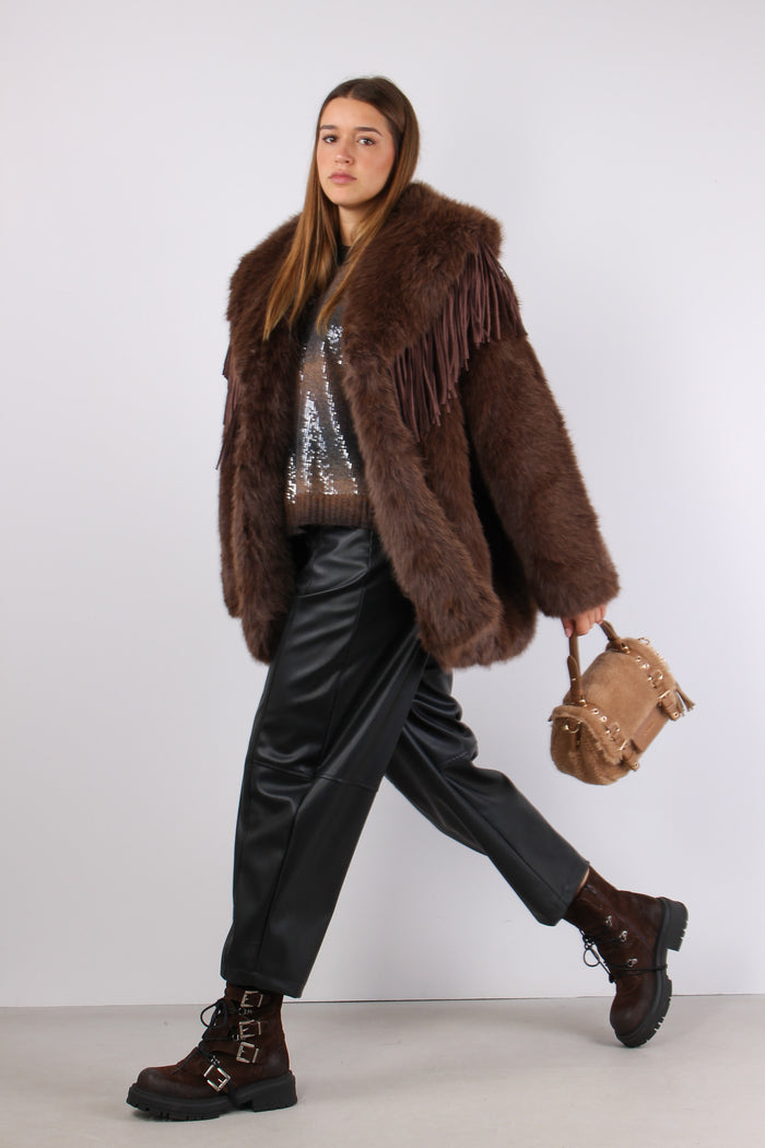 Ecopelliccia Lunga Manica 3/a Brown