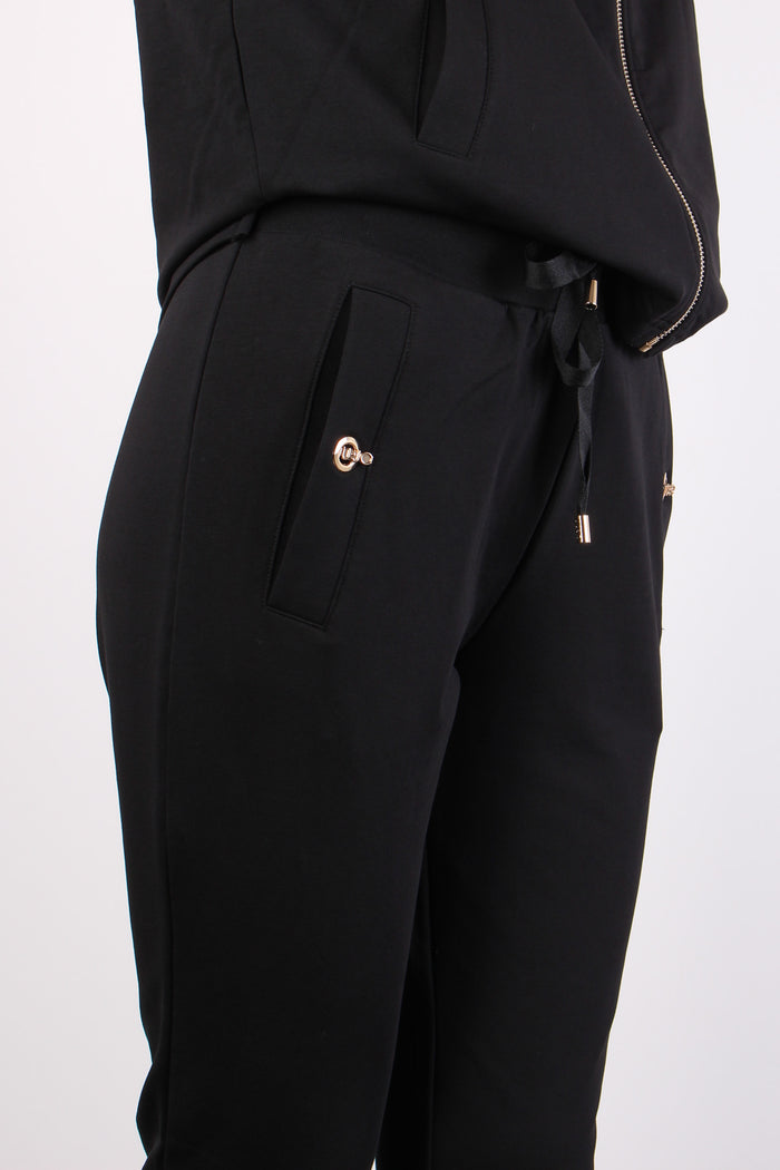 Pantalone Felpa Clip Logo Nero-8