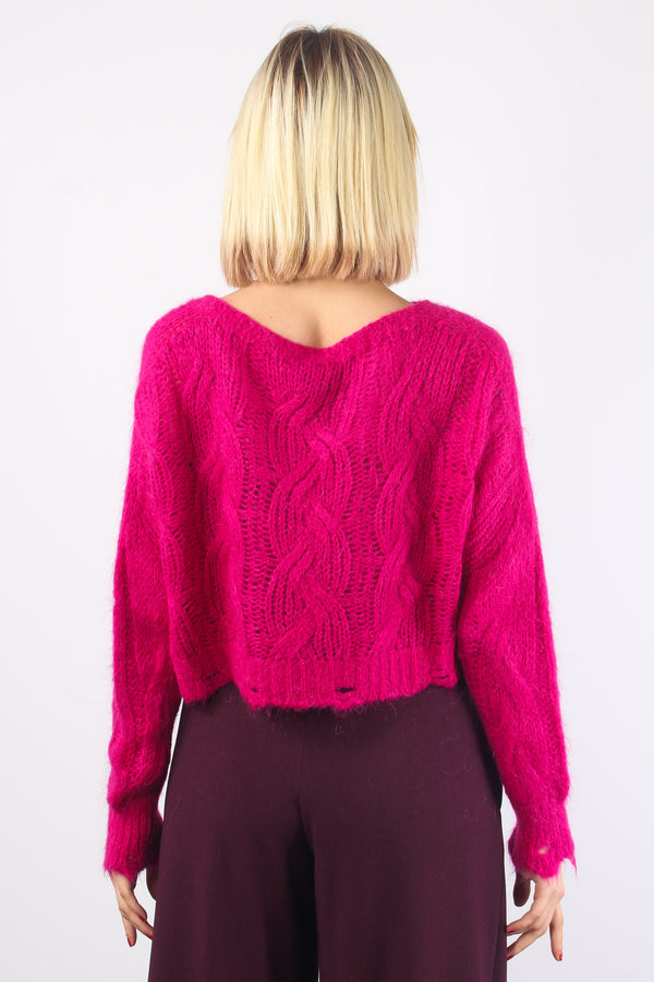 Maglia Mohair Rotture Fondo Magenta-2