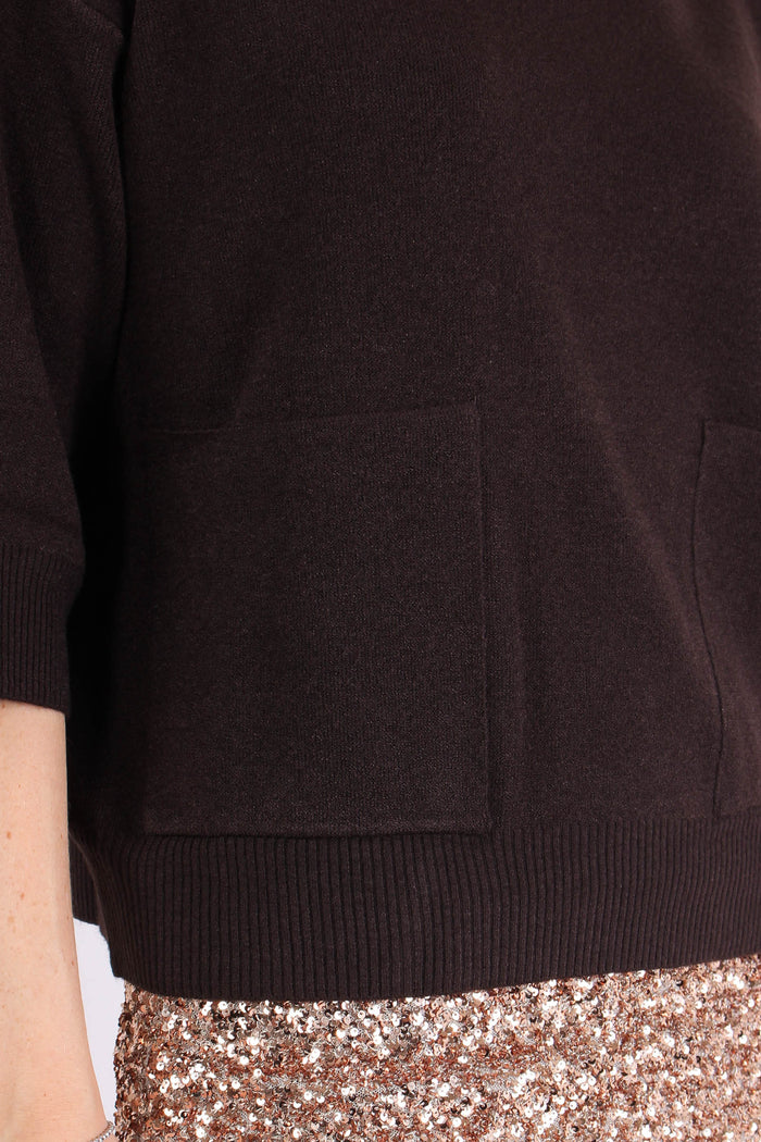 Maglia Manica 3/4 Tasche Fondo Moro-10