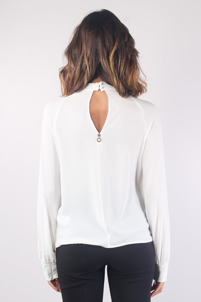 Dakota Blusa Nodo Collo Milk-2