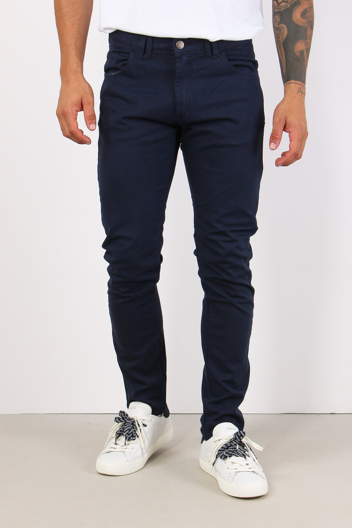 Pantalone Gabardina Modal Blu-2