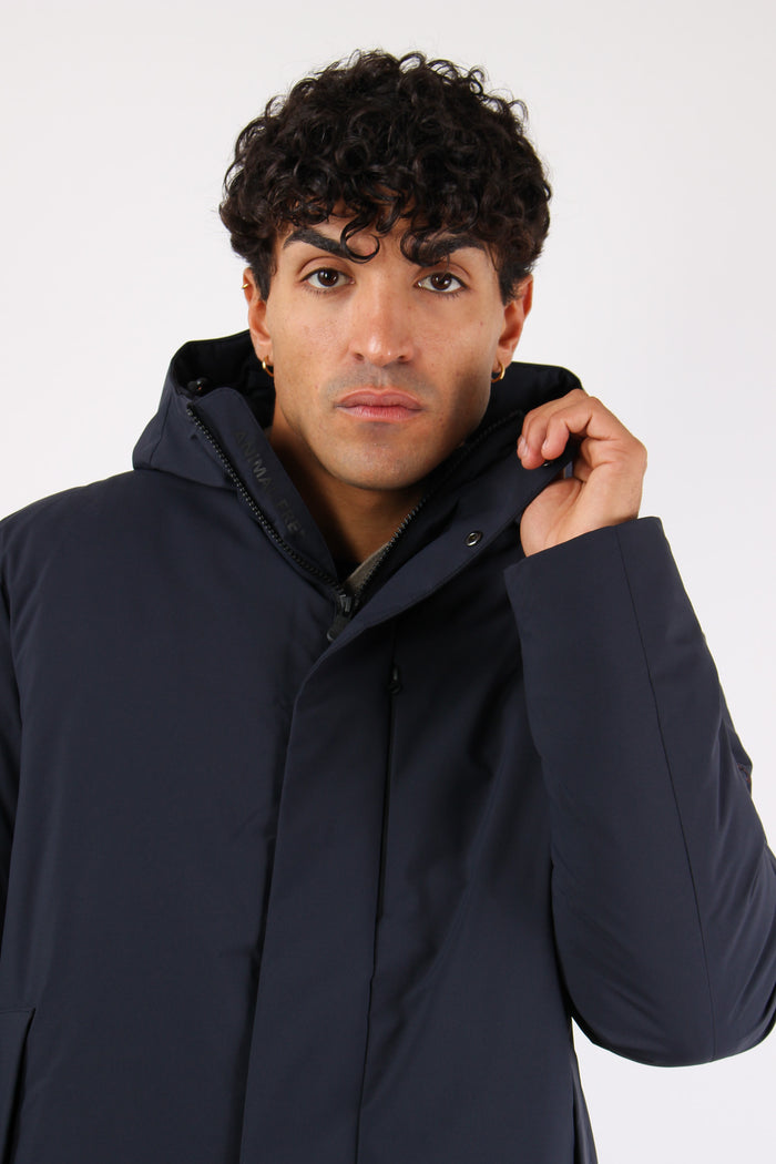 Obione Giubbotto Corto Tessuto Blue Black-7