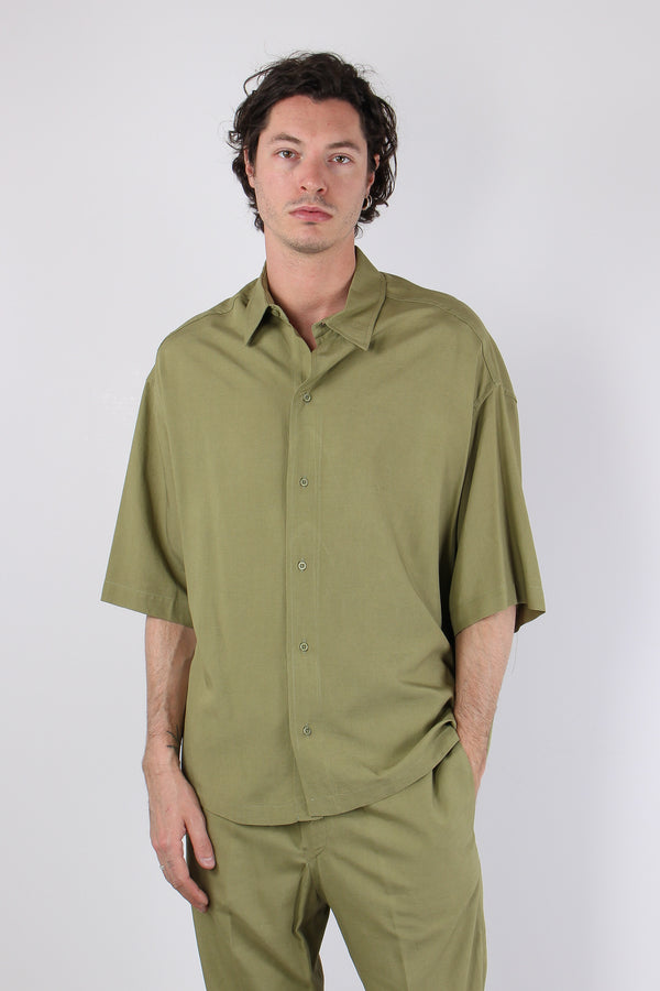 Camicia Mc Viscosa Lino Oliva-2