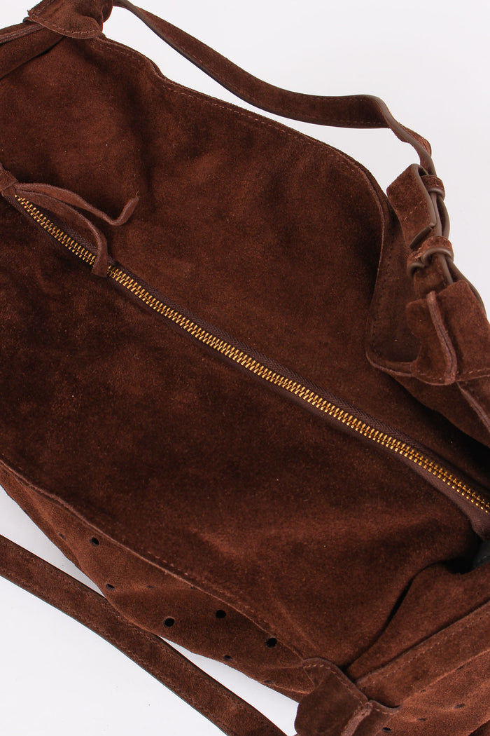 Sacca Camoscio Borchie Dark Brown-6