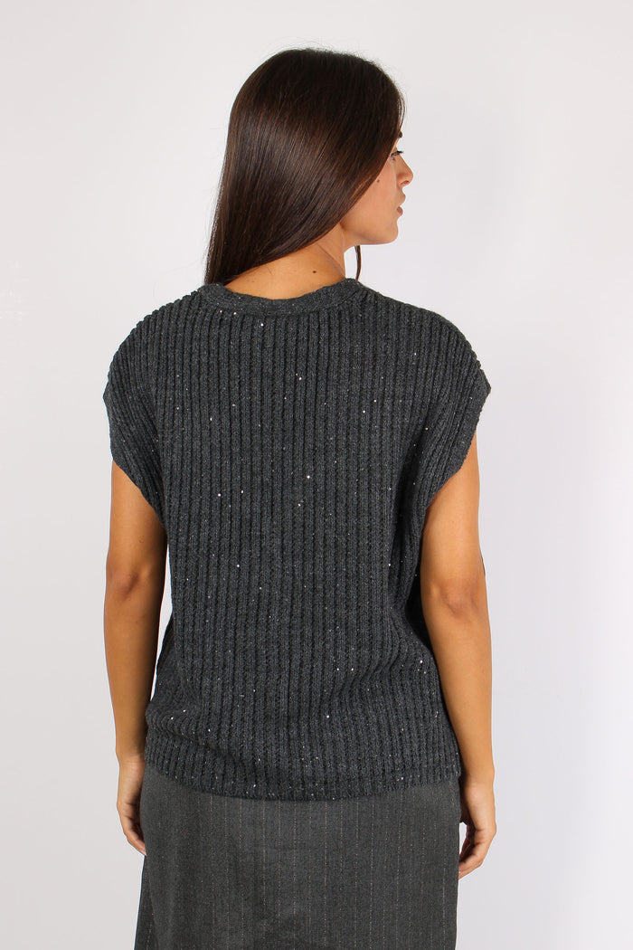 Inisio Gilet Costa Paillettes Antracite-3