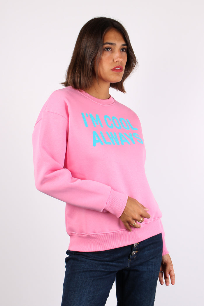 Felpa Ricamo Im Cool Always Rosa/azzurro-5