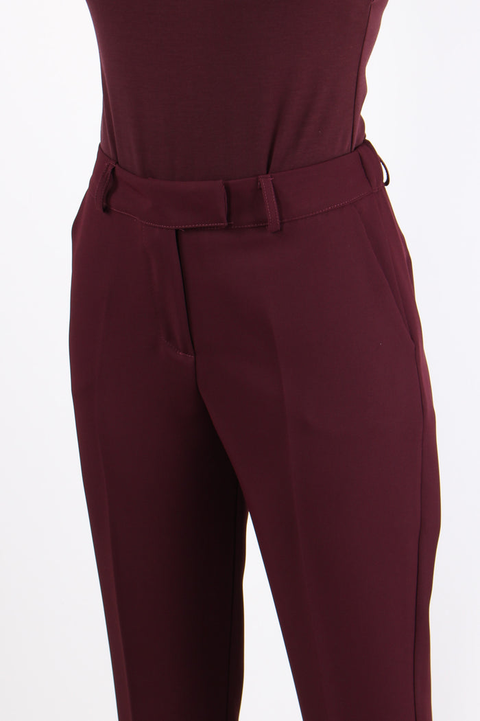 Pantalone Sigaretta Fluido Bordeaux-7