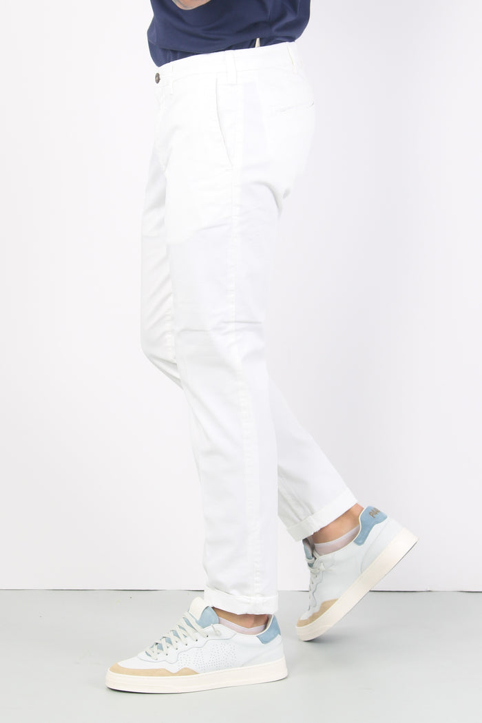 Pantalone Chino Slim Fit Bianco Ottico-6