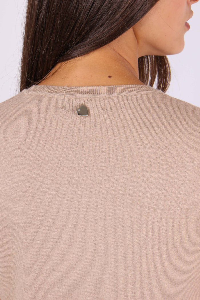 Maglia Girocollo Viscosa Cammello-7