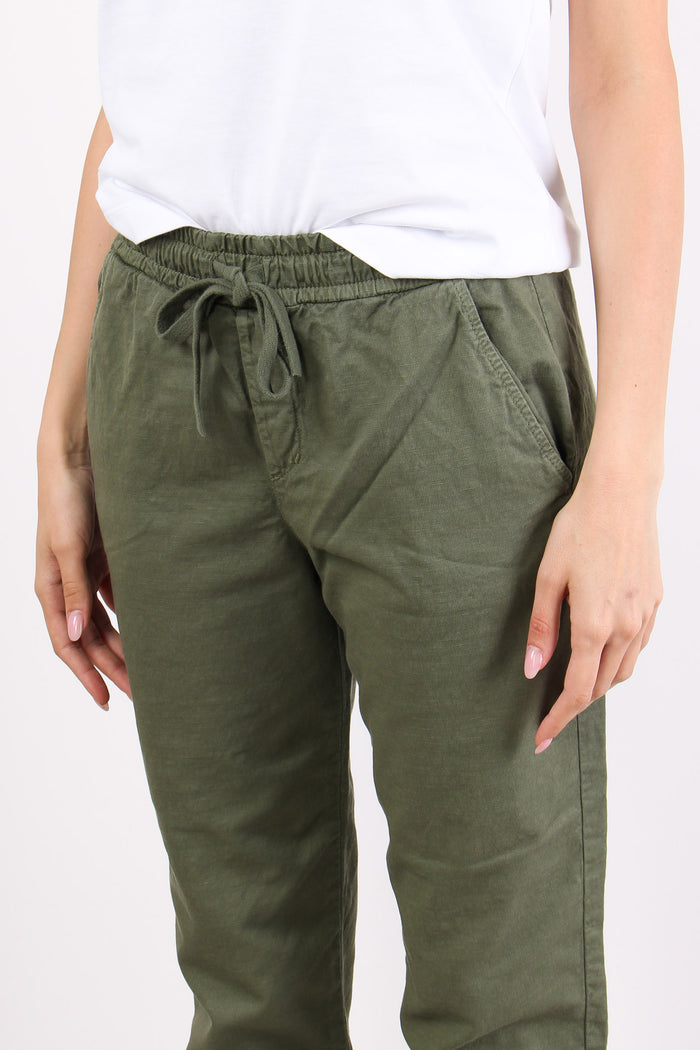 Pantalone Jogging Misto Lino Salvia-6