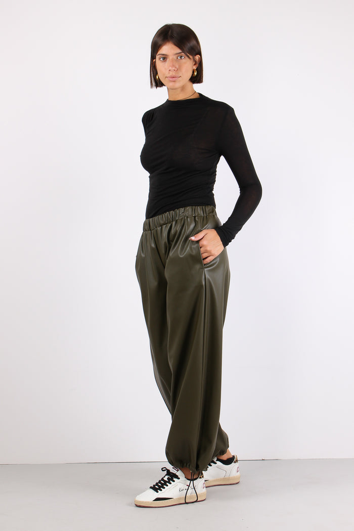 Jogger Ecopelle Verde Bosco-5