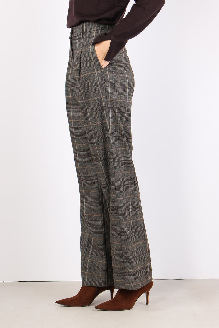 Pantalone Palazzo Quadri Caffe-5
