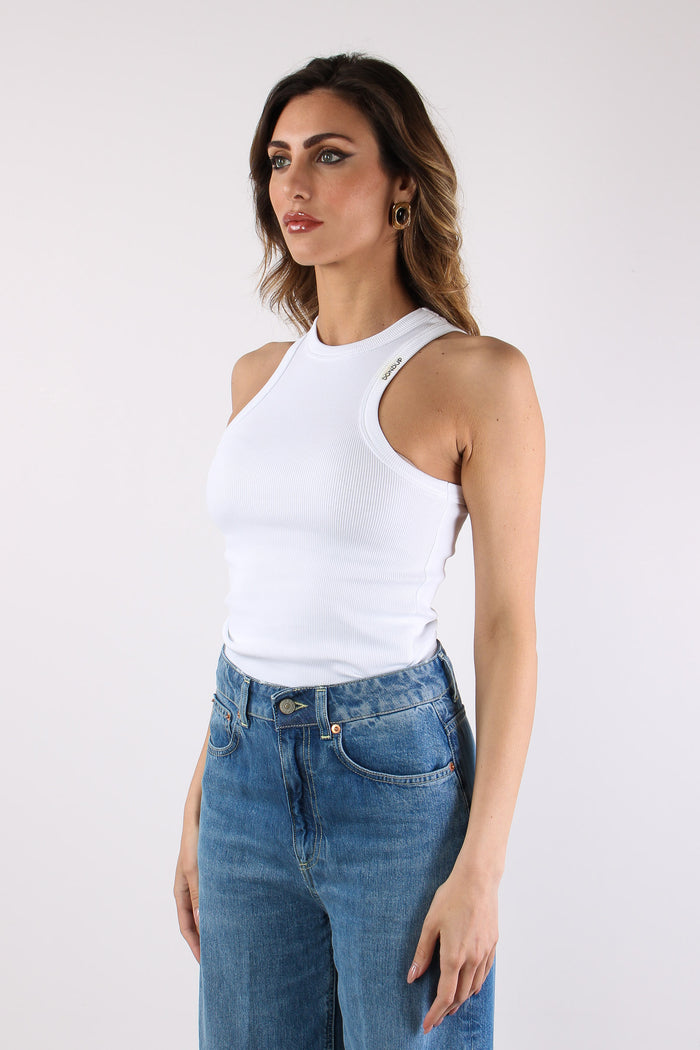 Canotta Cotone Logo Bianco-5