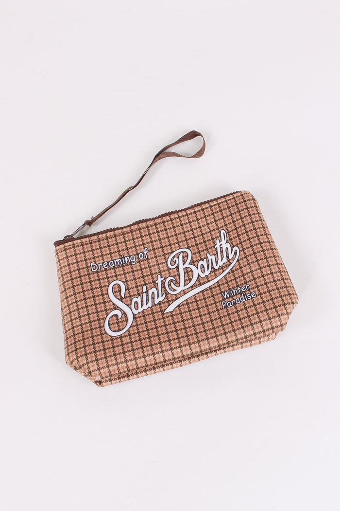 Pochette Pied De Poule Marrone-5