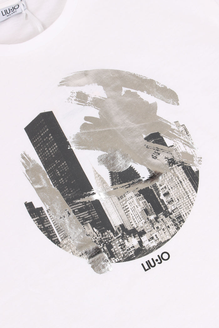 T-shirt Lamina Stampa Bianco/city-8