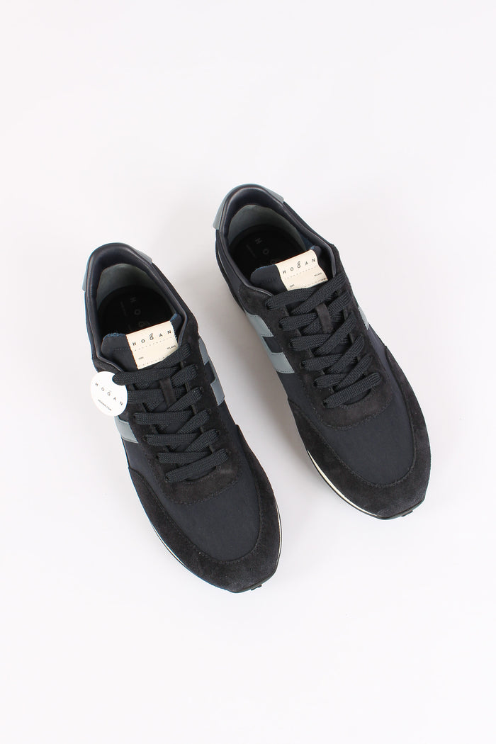 Sneaker Tessuto Tecnico Camoscio Blu-5