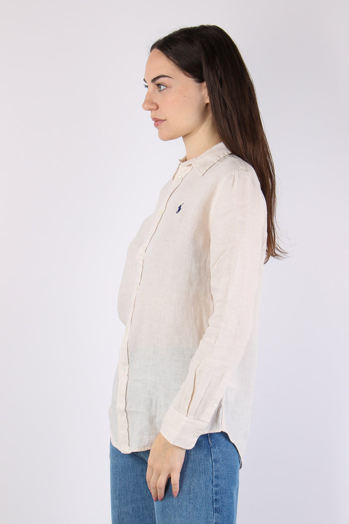 Camicia Classica Lino Antique Cream-5