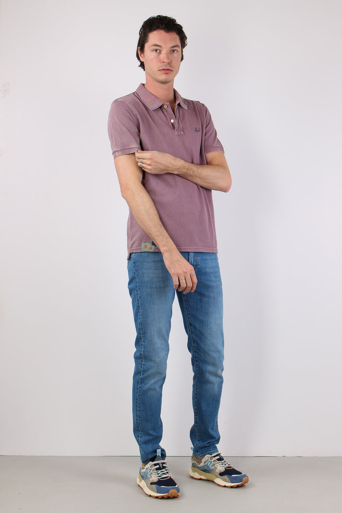 Polo Piquet Patch Prugna-5