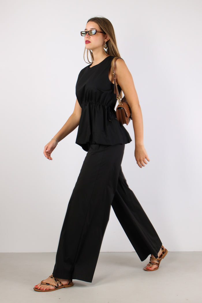 Top Cotone Arriccio Nero-5