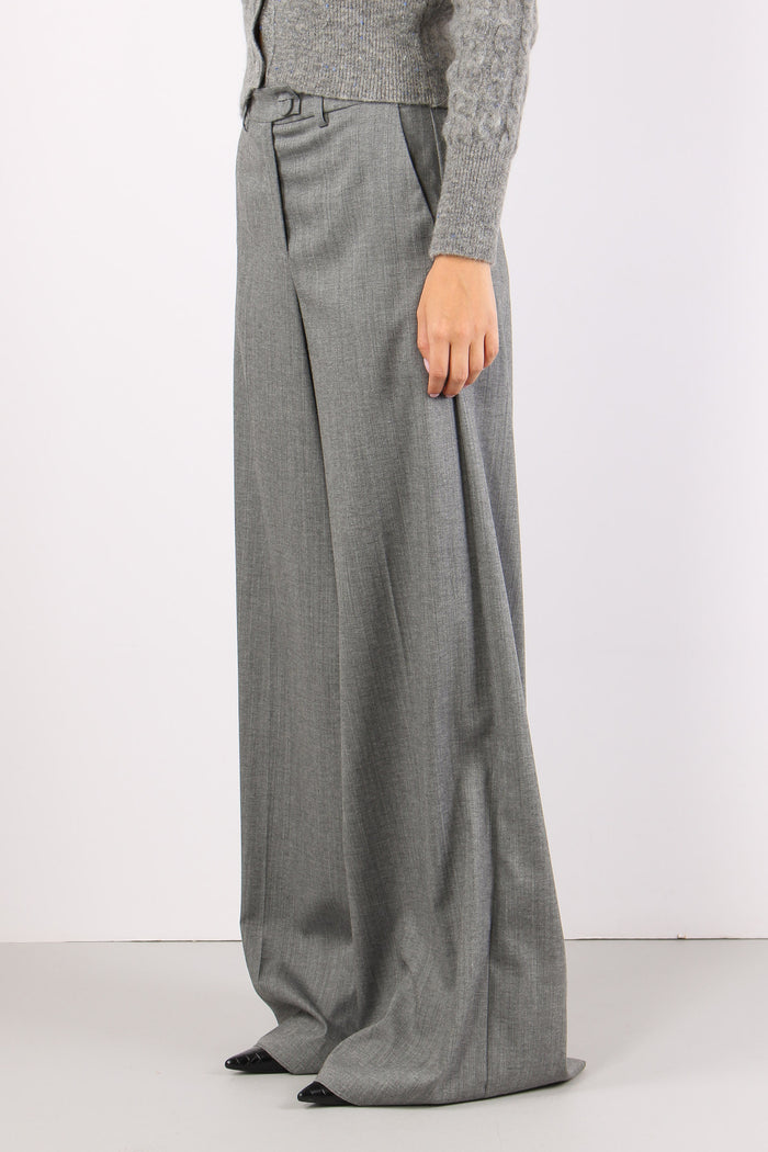 Mllapice Pantalone Palazzo Grigio Melange-4