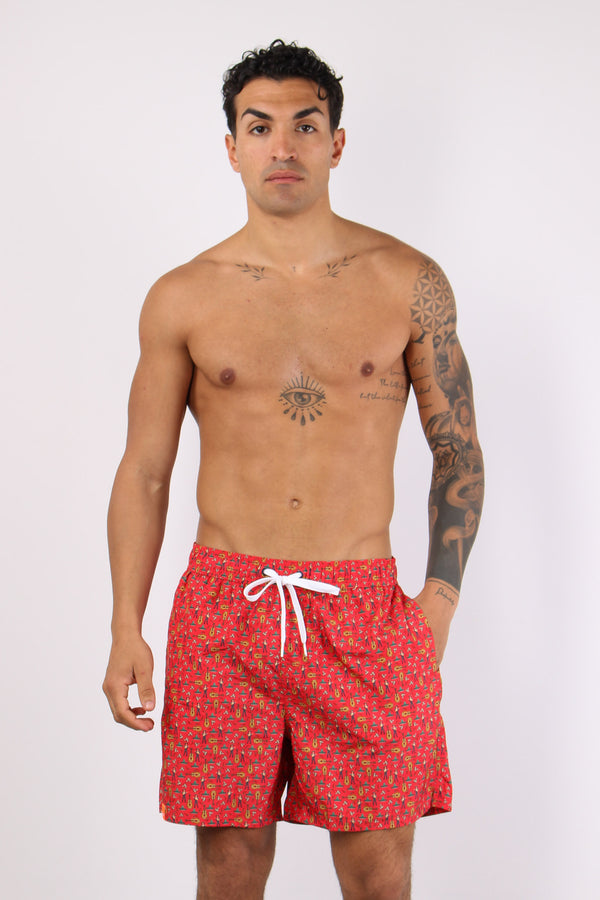 Costume Pantalone Fantasia Rosso