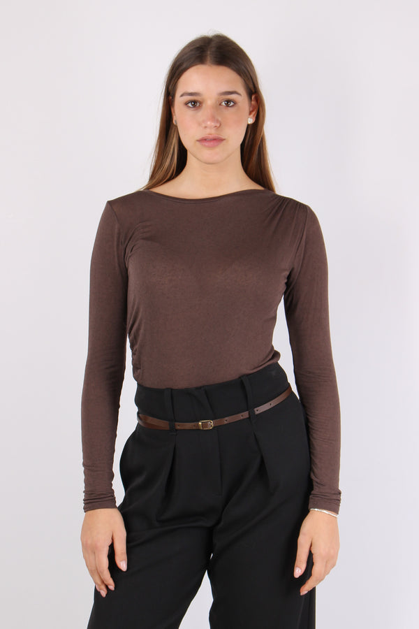 Maglia Girocollo Misto Cashmer Moro