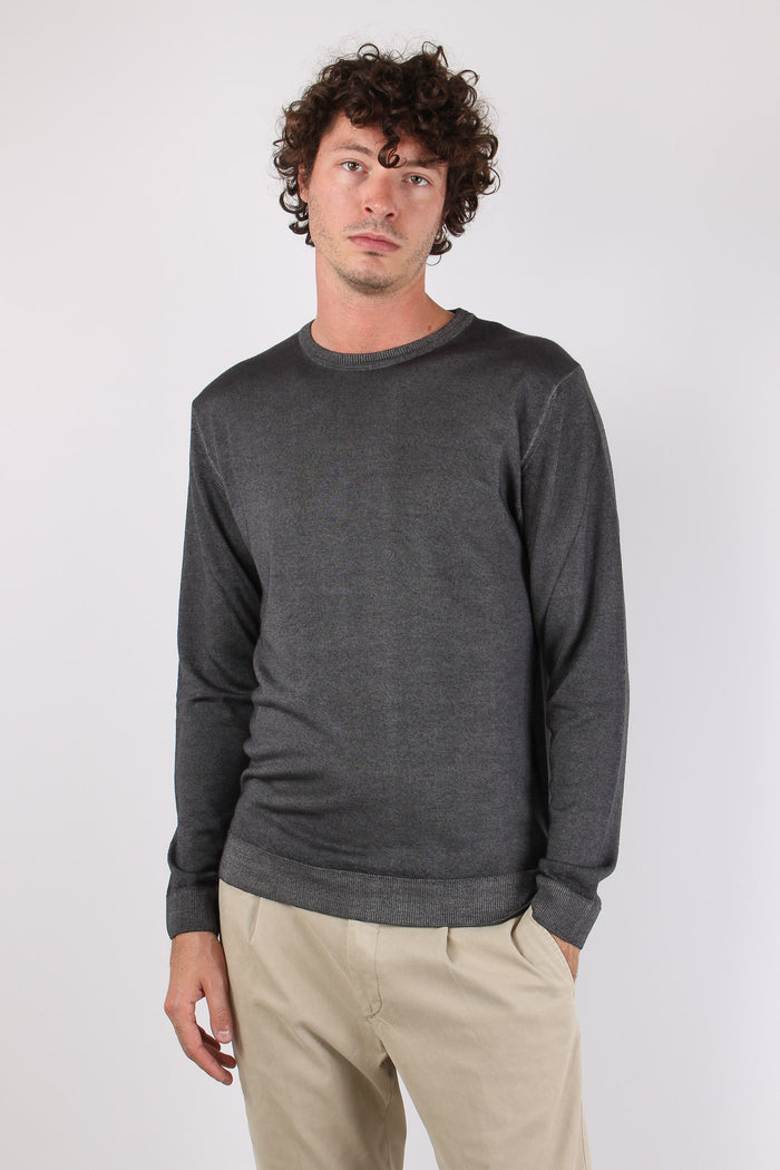 Maglia Girocollo Vintage Lana Merinos Antracite