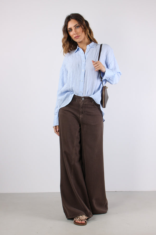 Camicia Lino Retro Fiocchi Azzurro