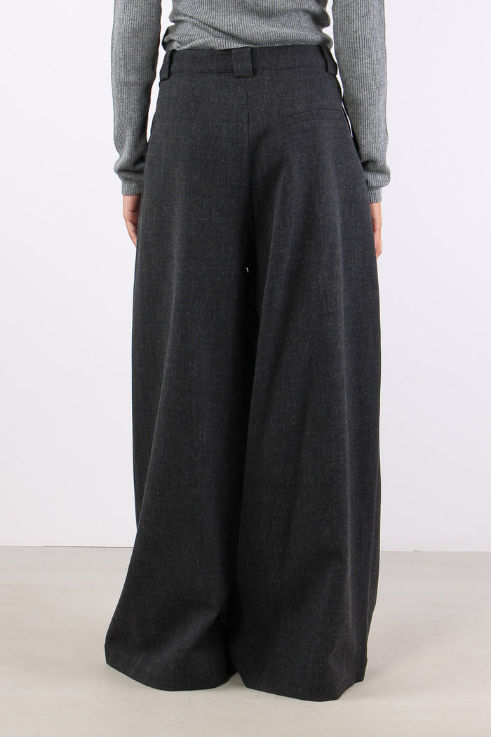Pantalone Lana Maxi Pences Grigio-4