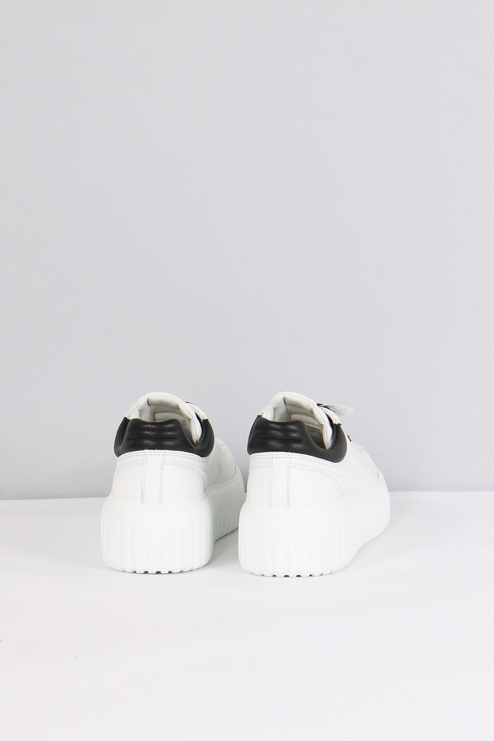 Sneaker Platform Suola Riga Bianco/nero-3
