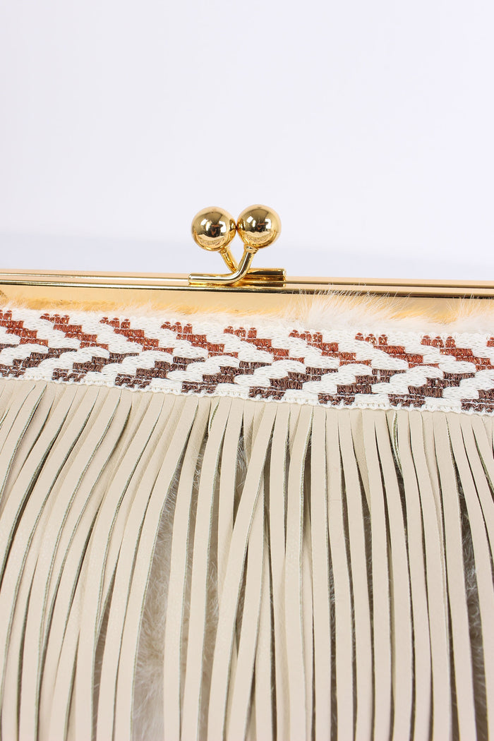 Pochette Ecopelliccia Frange Glam/rust-10