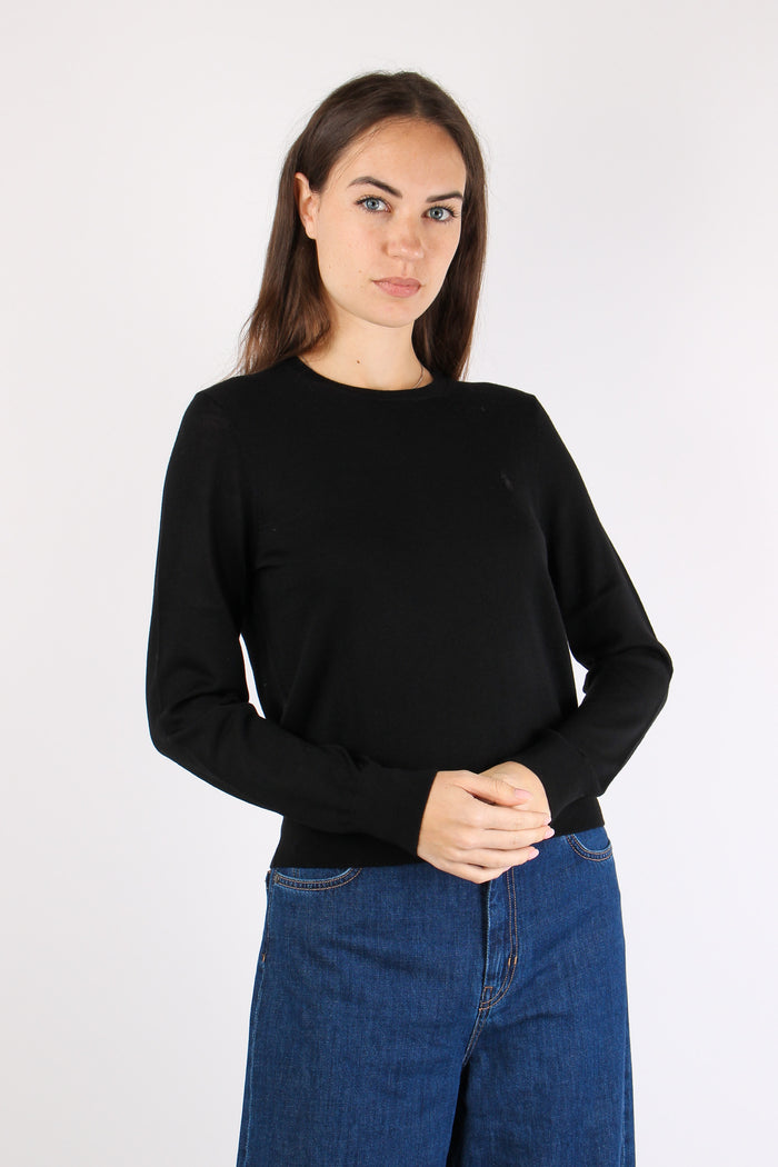 Maglia Girocollo Lana Polo Black-3