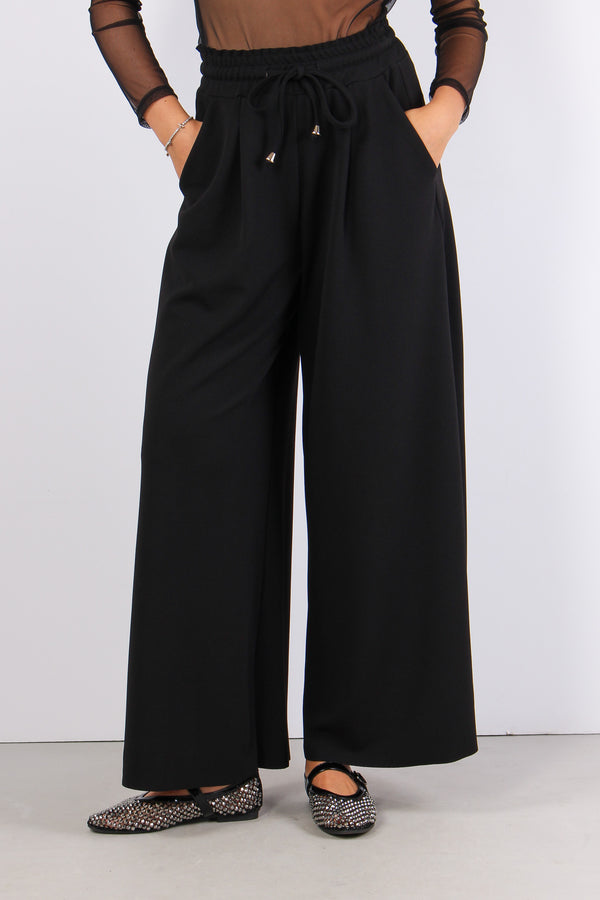 Pantalone Palazzo Scuba Nero-2