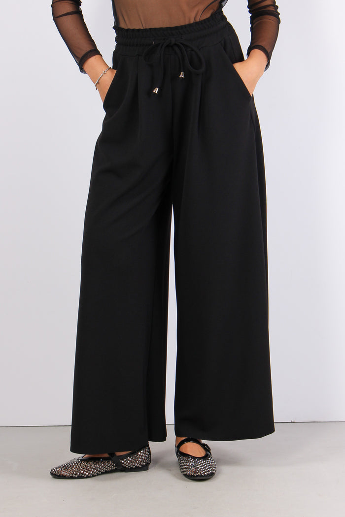 Pantalone Palazzo Scuba Nero-2