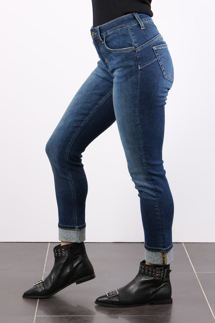 Jeans Monroe Risvolto Strass Denim Blue Winner-5