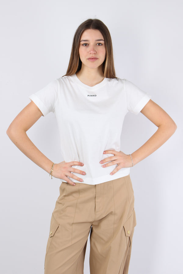 Basico T-shirt Jersey Logo Bianco-2