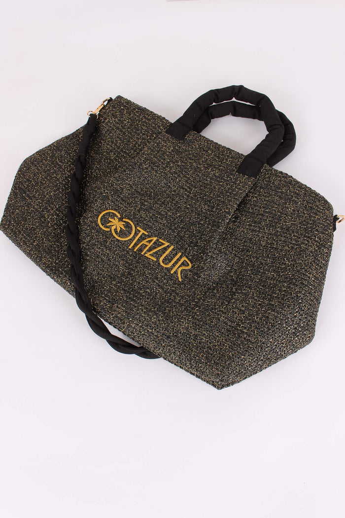 Shopping Mare Paglia Lurex Nero-4