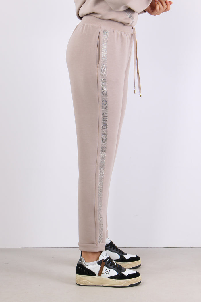 Pantaloni Modal Banda Strass Champagne-4