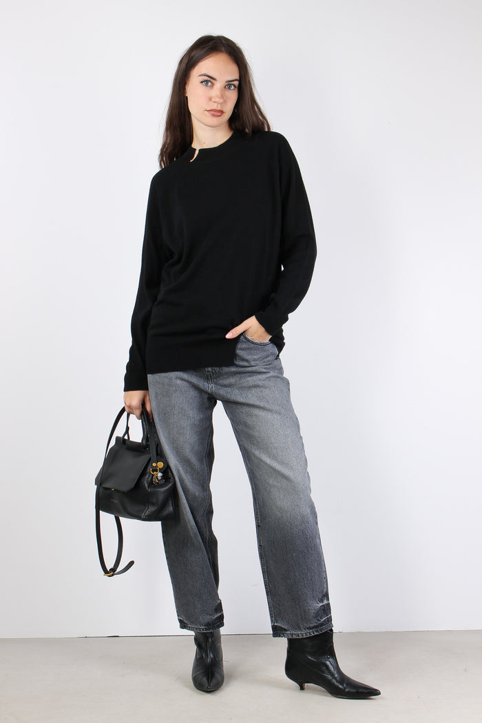 Maglia Misto Lana Spacco Nero