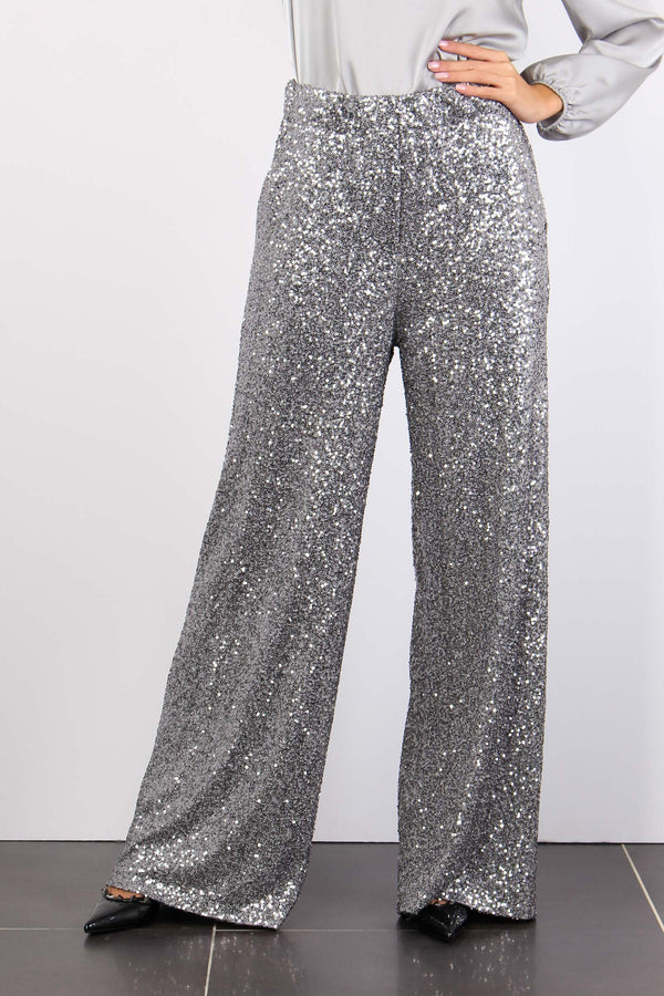 Pantalone Paillettes Metal Grey-2