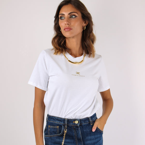 T-shirt Logo Catena Collo Gesso-2