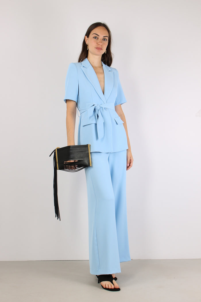 Pantalone Palazzo Fluido Azzurro-7