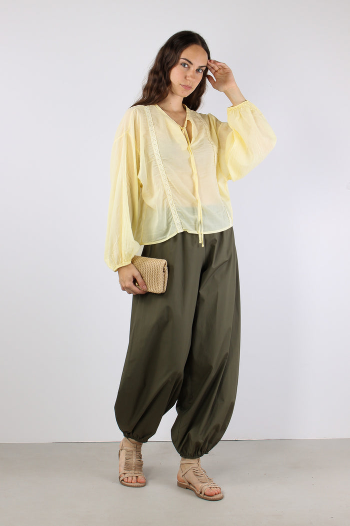 Pantalone Popeline Elastico Fo Militare