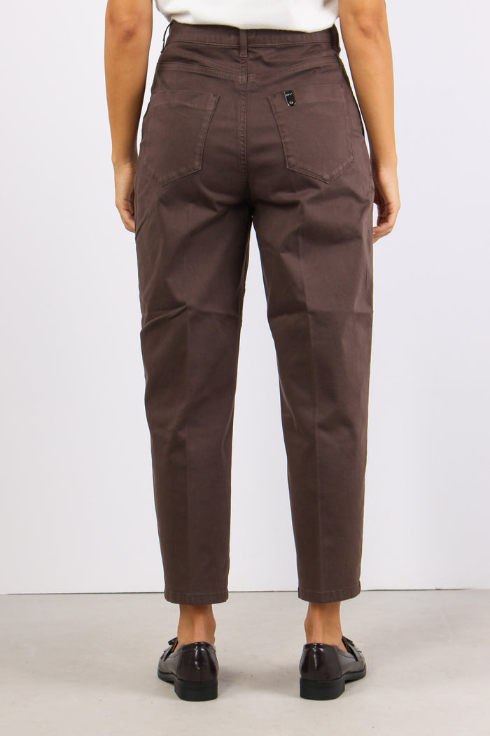 Pantalone Baloon Cotone Cioccolato-4